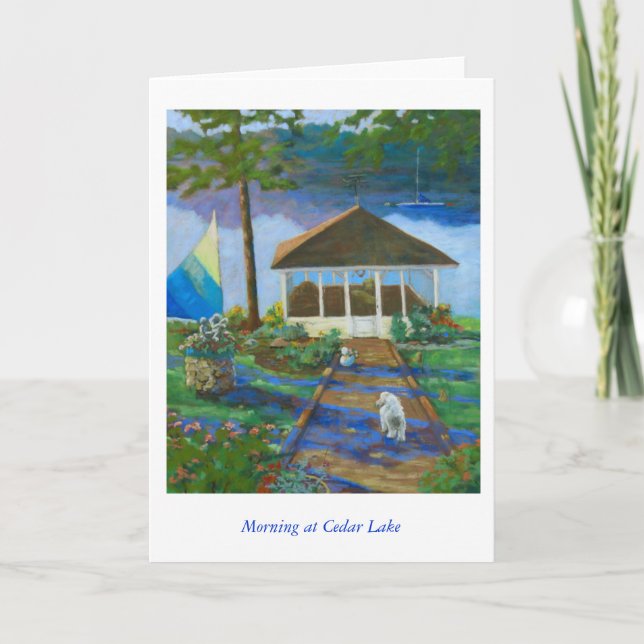 Cartão Manhã no lago cedar (Frente)