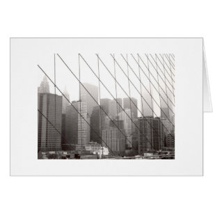 Cartão Manhattan através da ponte de Brooklyn