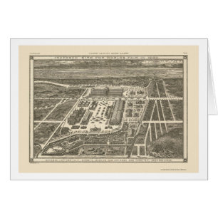 Cartão Manhattan, mapa panorâmico de NY - 1883