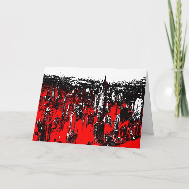 Cartão Manhattan New York Pop Art Modern (Frente)