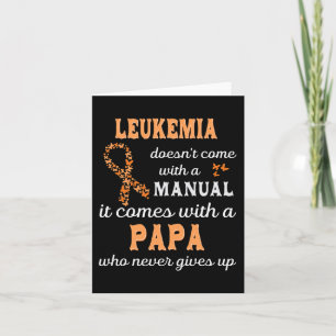 Cartão Manifestação de leucemia Papa Support Guerreiro de
