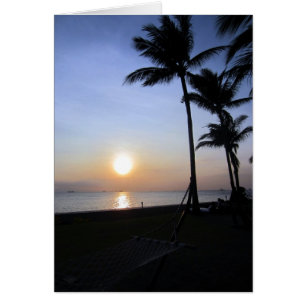 Cartão manila sunset palms