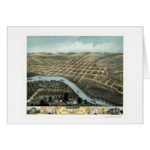 Cartão Mankato, mapa panorâmico do manganês - 1870