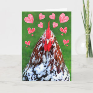 Cartão Manly Romantic Rooster Birthday