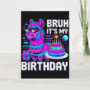 Cartão Mano É Meu Aniversário Llama Nata Menino Menina Fa