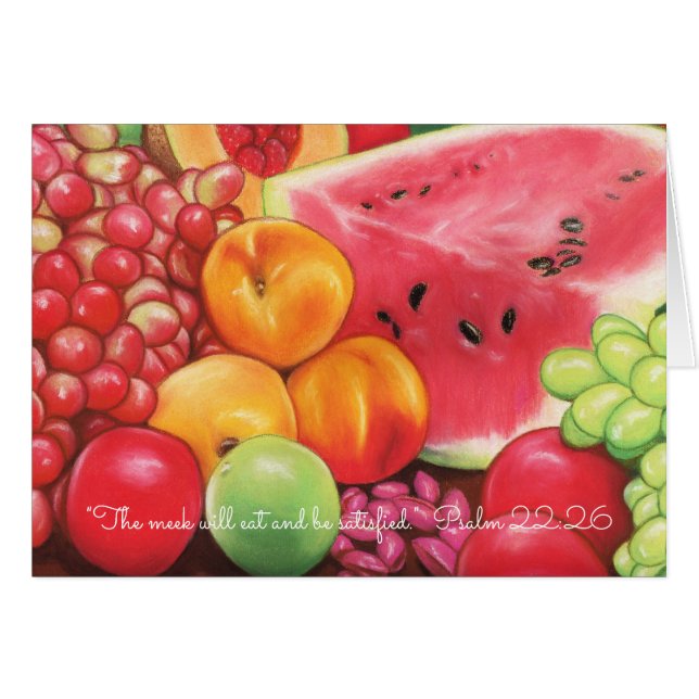 Cartão Manso coma & seja Pastels da fruta de (Frente horizontal)