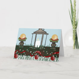 Cartão Manta De Natal Com Vela, Pinecones, Ornamentos