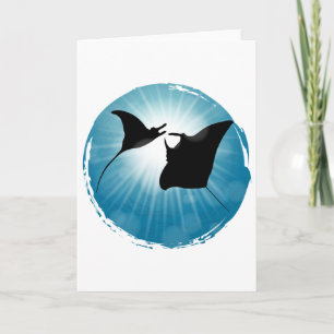 Cartão Manta Ray Underwater Aquatic Life