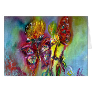 CARTÃO MANTEIRAS VERMELHAS COM ESTAXAS AMARELAS,PÃO AZUL