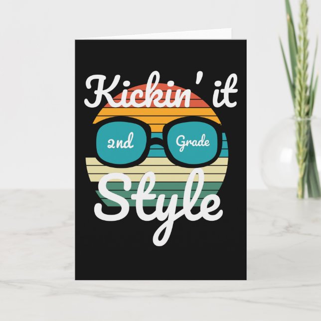 Cartão Mantendo O Estilo De segundo De Volta Às Crianças  (Frente)