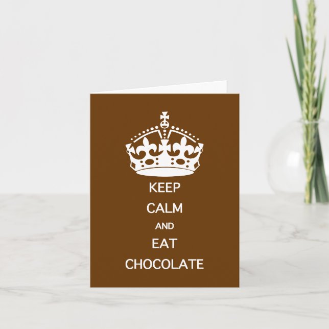 Cartão Mantenha a Calma  COMA  CHOCOLATE (Frente)