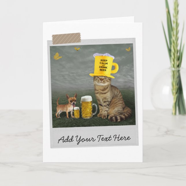 Cartão Mantenha a Calma E Beba Cerveja Carta Engraçada de (Frente)