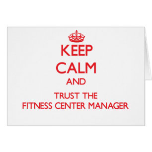 Cartão Mantenha a calma e confie o gerente do fitness