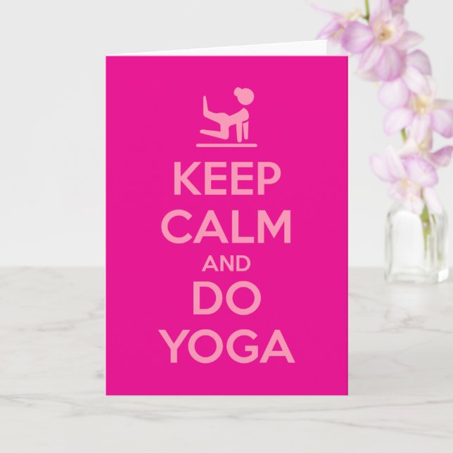 Cartão Mantenha a Calma e Faça Yoga (Orquídea)