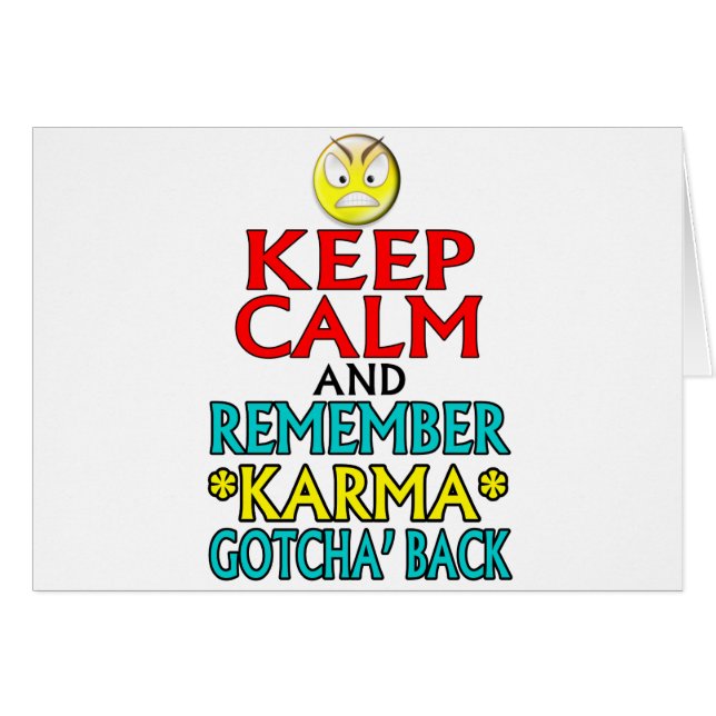 Cartão Mantenha a calma -- Karmas (Frente Horizontal)