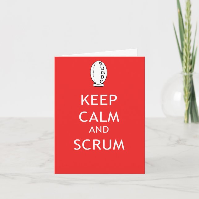 Cartão Mantenha a calma & o scrum (Frente)
