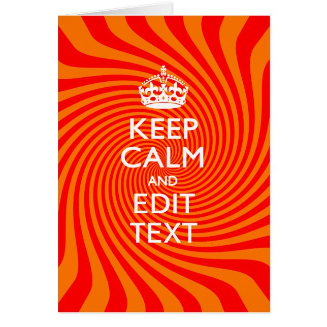 Cartão Mantenha a calma personalizada e tenha espiral de  (Frente)