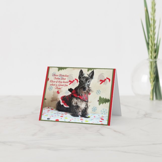 Cartão Mantenha a rena limpa (Frente)