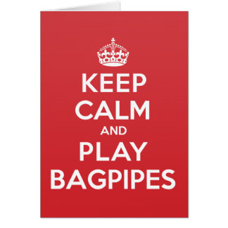 Cartão Mantenha Bagpipes calmos do jogo cumprimentar o