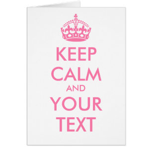 Cartão MANTENHA CALMA Personalizada e SEU TEXTO - palavra
