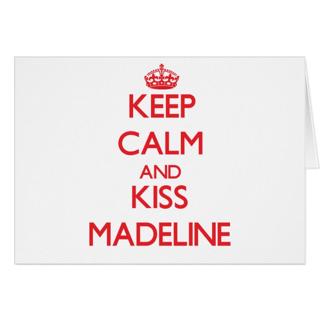 Cartão Mantenha calmo e beijo Madeline (Frente Horizontal)
