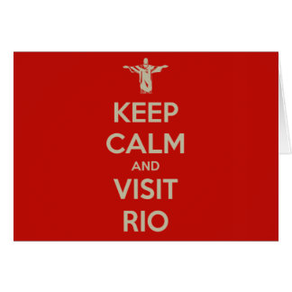 Cartão Mantenha calmo e visita Rio