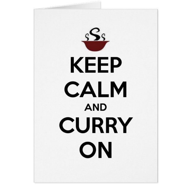 Cartão mantenha o curry calmo ligado (Frente)