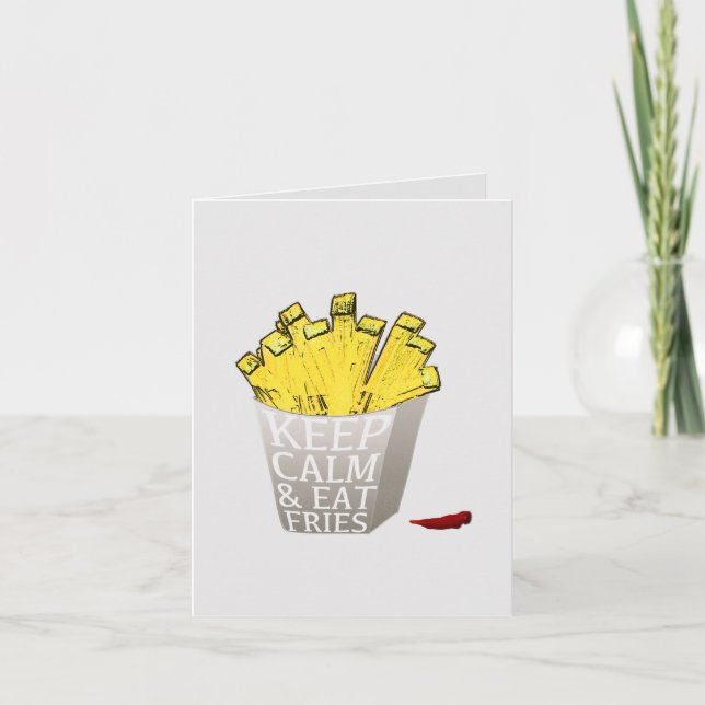 Cartão Mantenha-se calmo e coma velhas Pop (Frente)