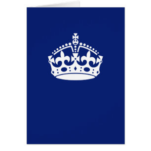 Cartão Manter a Coroa Calma a Cor Azul do Marinho