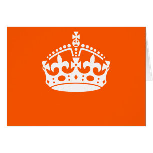 Cartão MANTER CALM CROWN em laranja Personalize-o