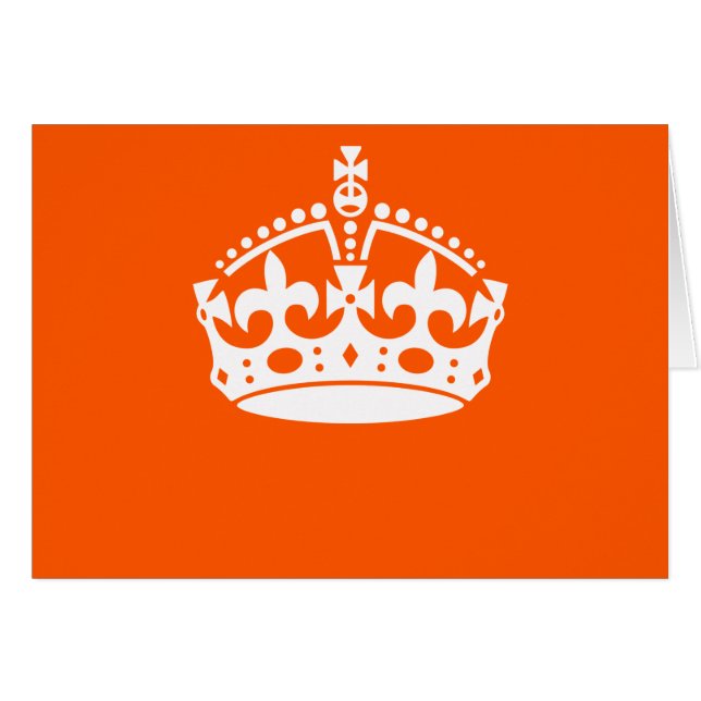 Cartão MANTER CALM CROWN em laranja Personalize-o (Frente Horizontal)