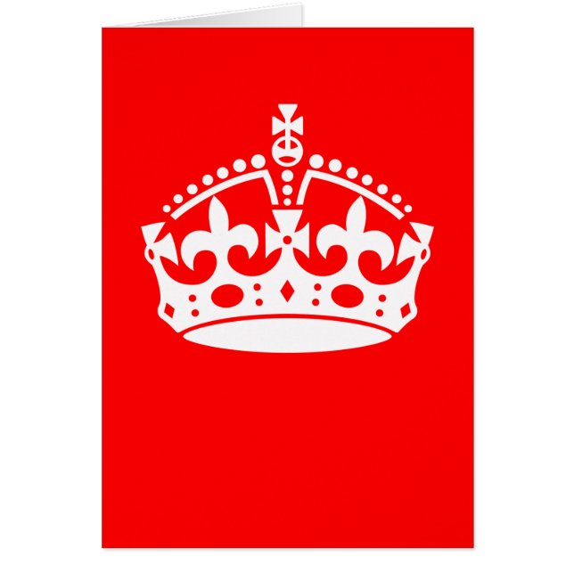 Cartão MANTER CALM CROWN em Vermelho Personalizar Isto (Frente)