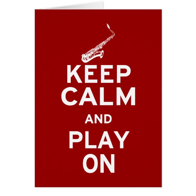 Cartão Manter Calm Saxofone (Frente)