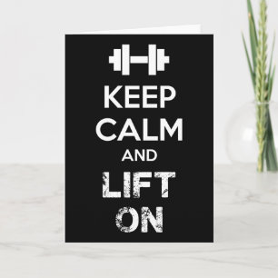 Cartão Manter Calmo e Levantar Motivação do Workout