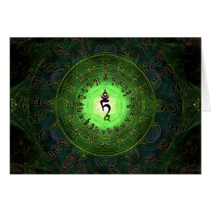 Cartão Mantra verde de Tara