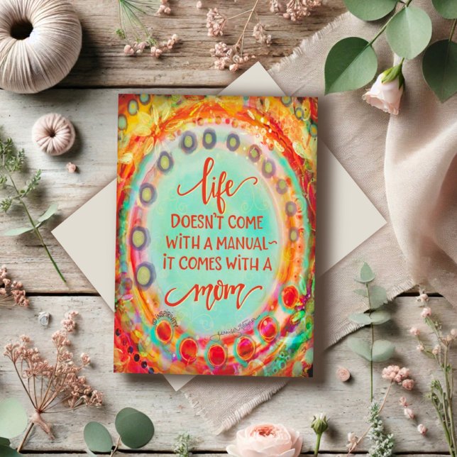 Cartão Manual do Dia das Mães Bonito Bonito Negrito (Criador carregado)