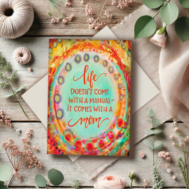 Cartão Manual do Dia das Mães Engraçado Bonito Fofo Ousad