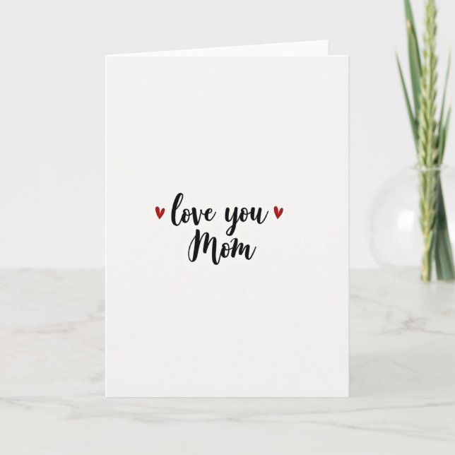 Cartão Manuscrito 'Amo Você Mãe' (Frente)