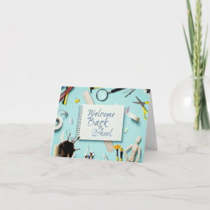 Cartão Manuscrito "Bem-vindo De Volta À Escola"