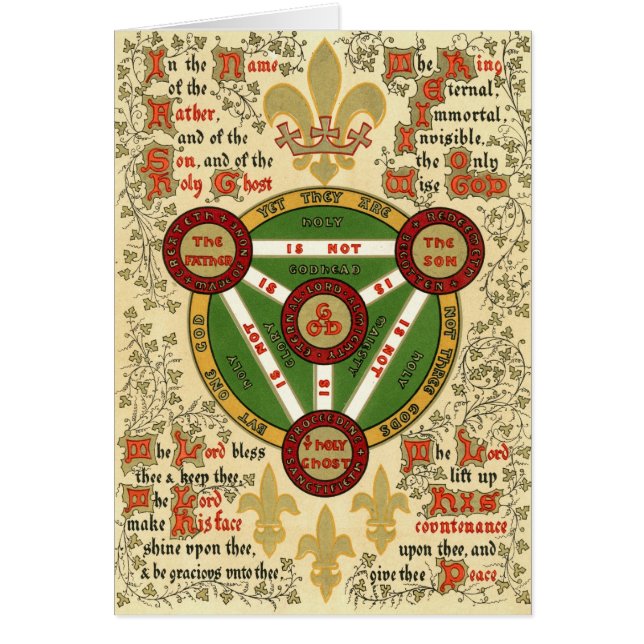 Cartão Manuscrito iluminado da trindade santamente (Frente)