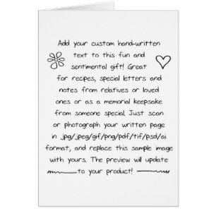 Cartão Manuscrito Personalizado