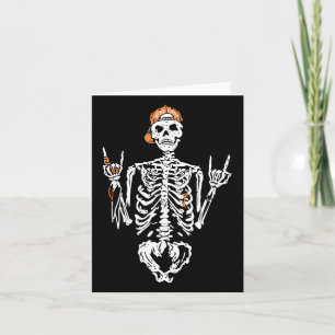 Cartão Mão de Esqueleto Ruim Rocha Verão Halloween Caveir
