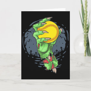 Cartão Mão de Zumbi de Softbol Jogador de Softbol Fantasi