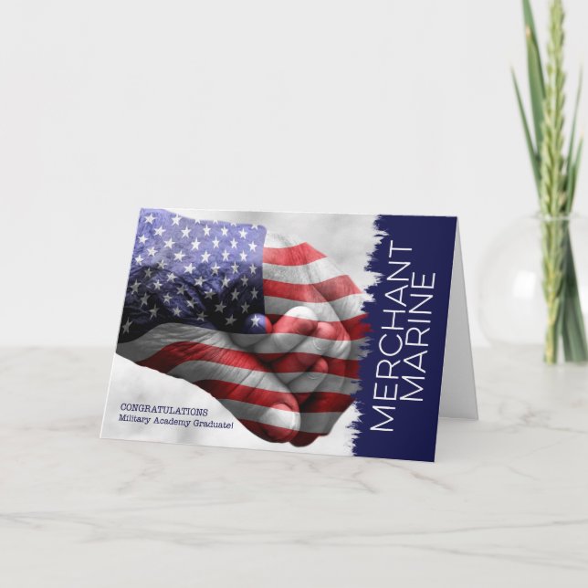 Cartão Mão Formando da Academia Marinha Merchant (Frente)