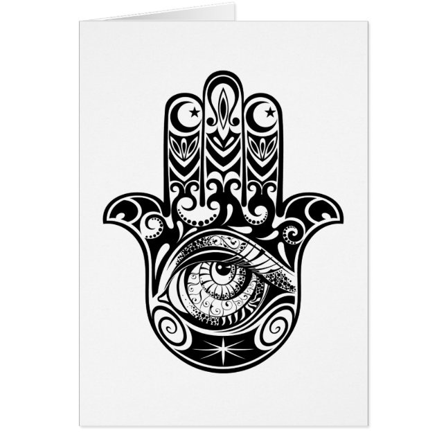 Cartão Mão Zendoodle de Hamsa (Frente)