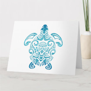 Cartão Maori Turtle Honu Art Tribal Tattoo Idea