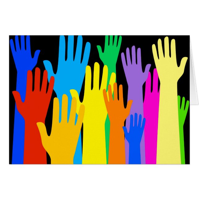 Cartão Mãos Coloridas (Frente Horizontal)