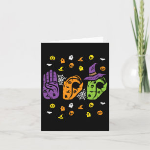 Cartão Mãos de Boo Língua de Sinais Americana Orgulho Asl