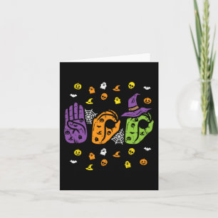 Cartão Mãos de Boo Língua de Sinais Americana Orgulho ASL