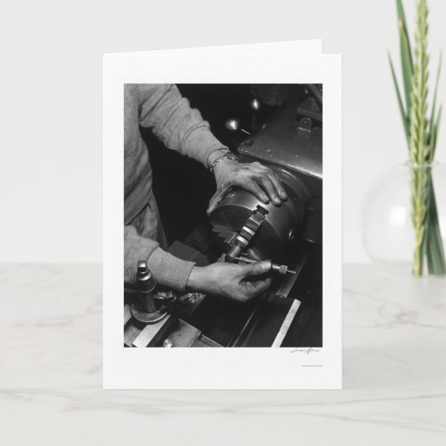 Cartão Mãos do trabalhador 1943 do torno (Frente)